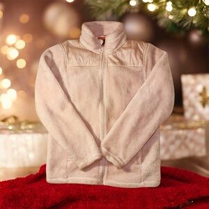 32 Degrees Heat Girls Soft Plush Zip up Fleece Jacket in Light Pink size m